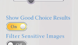 ヒント表示をOnにしたConfig画面。Show Good Choice Resultsの設定。